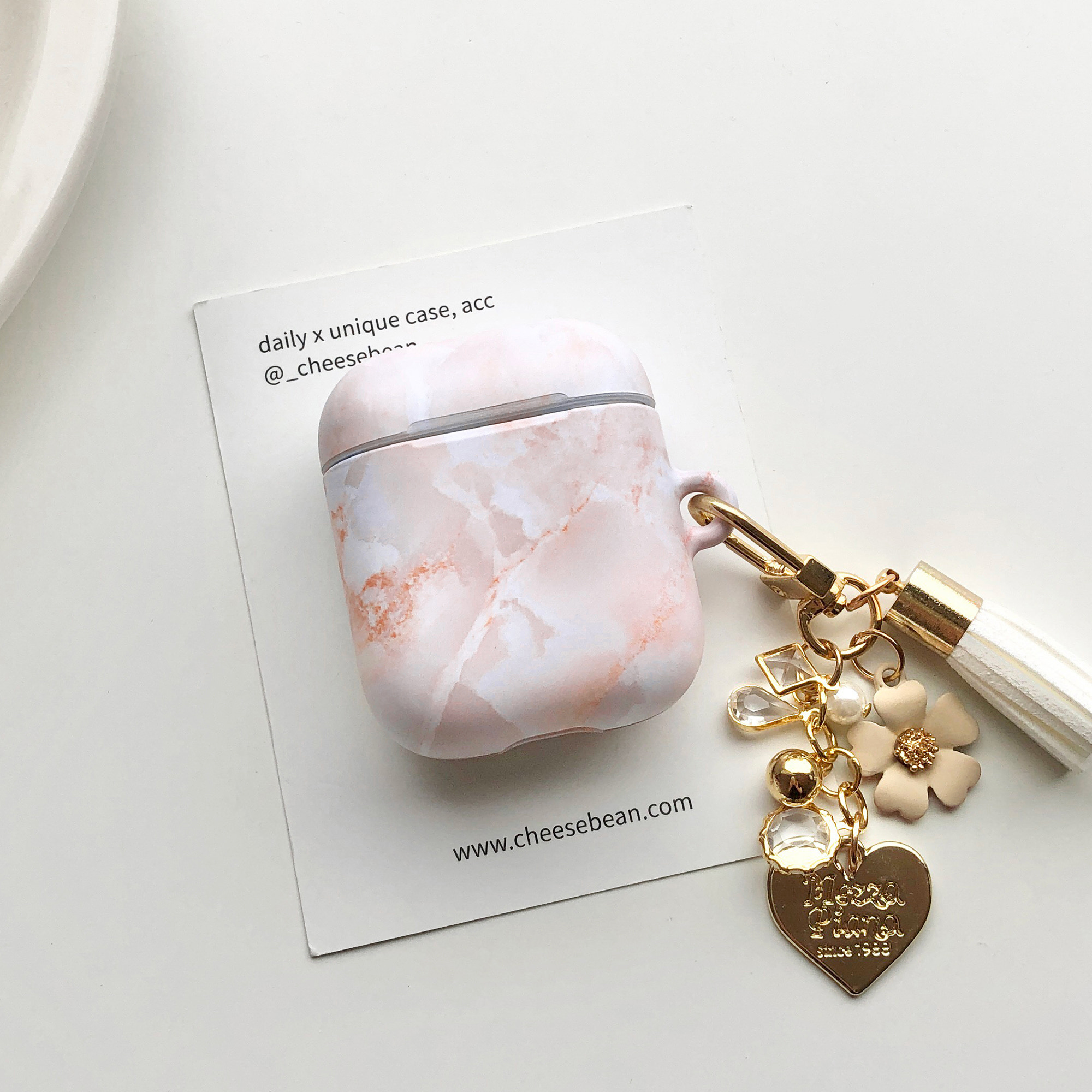 Champagne marble airpods case