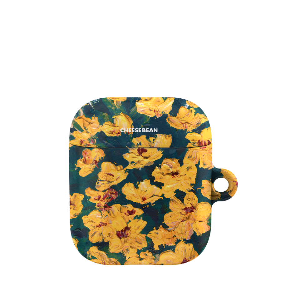 Blooming oil painting airpods case (yellow)치즈빈